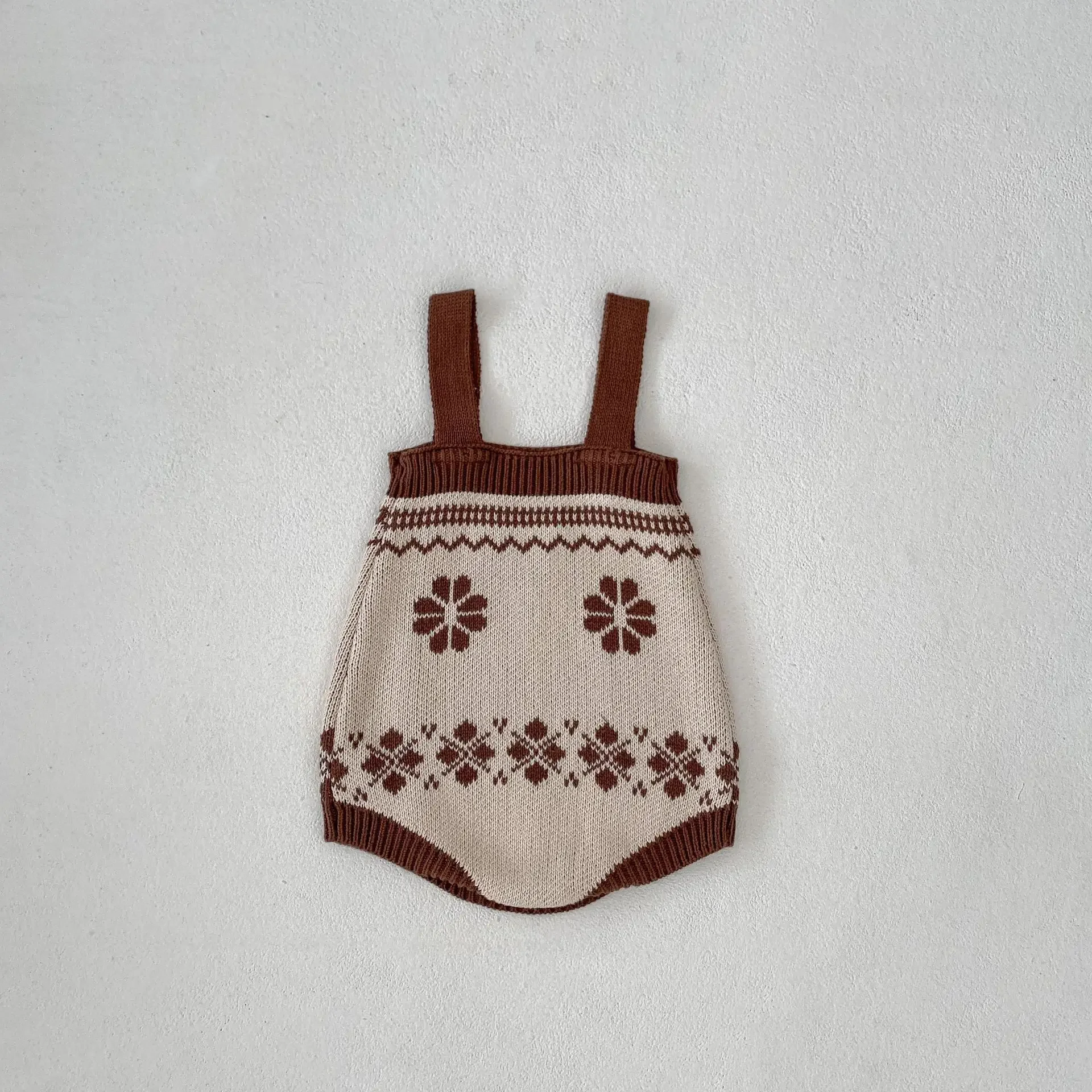 2024 Autumn Baby Knitted Cotton Clothes 0-3Y Girls Jacquard Knitted Bodysuit Infant Suspenders One Piece Optional Sweater Coat