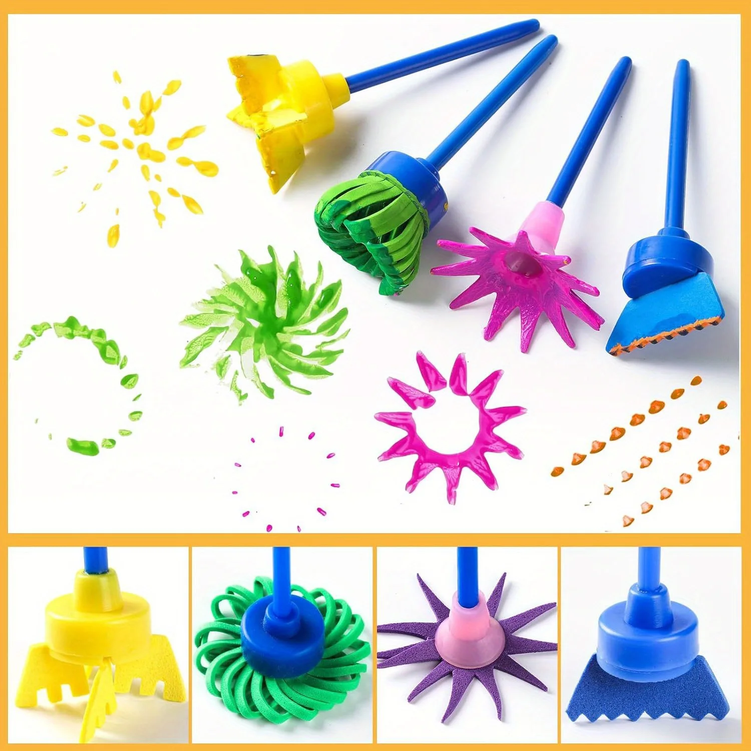 Kids Painting Sponge Brush Set Children Drawing Toys EVA Stamp Art Rubbings Graffiti Roller Tools Early Education DIY Puzzle Toy