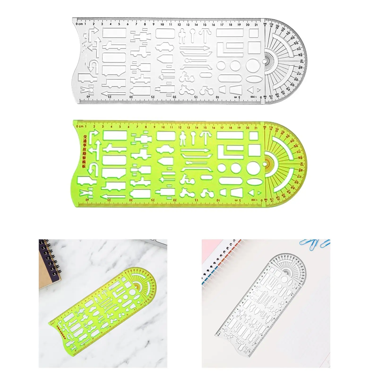 Traffic Accident Drawing Ruler, Accident Symbol, Marking Drawing Template Compact, Lightweight, Professional And Versatile