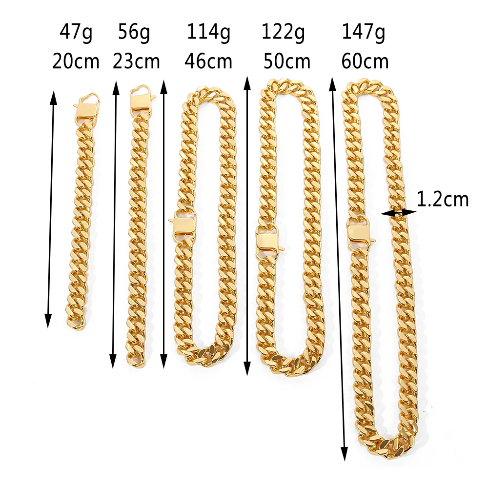 Miami Smooth Cuban Neck Chain Fashion Metal Cuban Necklace For Men Women Hip Hop Rock Jewelry Accessories