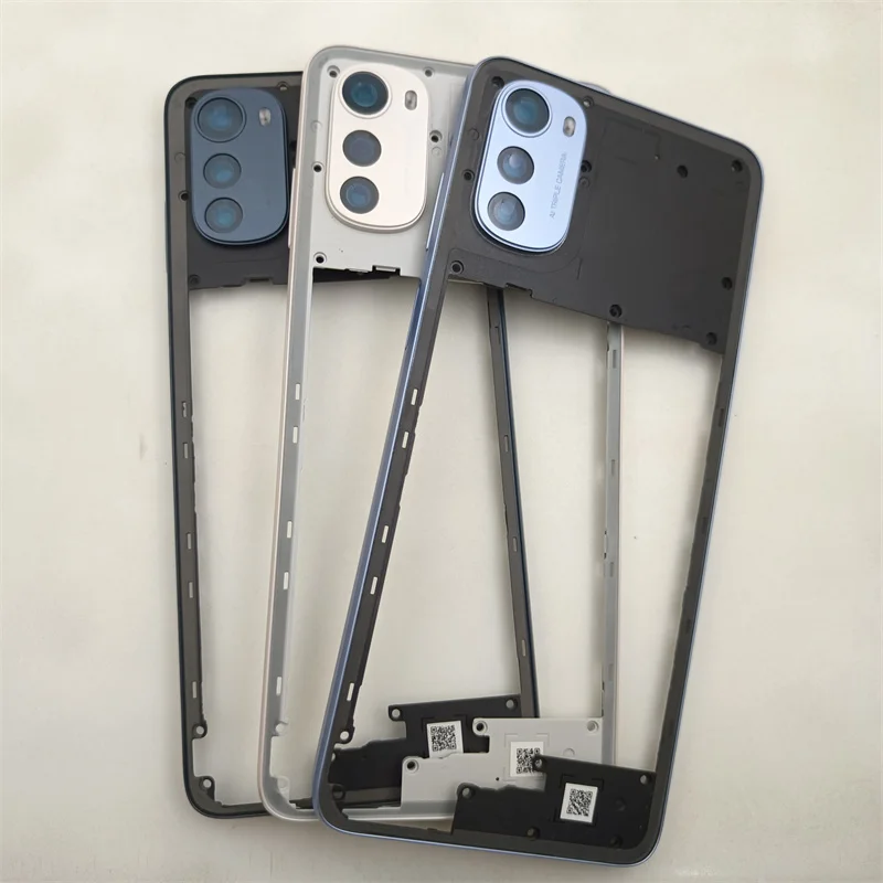 Middle Frame For Motorola Moto E32 E22 Middle Frame With Camera Frame Lens+Side Button Housing Bezel Repair Parts