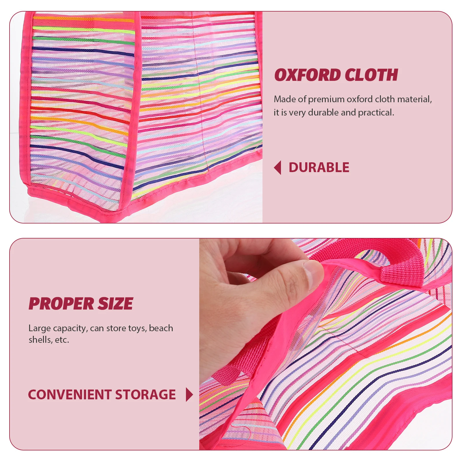 

Large Capacity Mesh Beach Bag Multi Pocket Oxford Cloth Storage Pouch For Travel Toiletry Swimming Camping Outdoor Sports