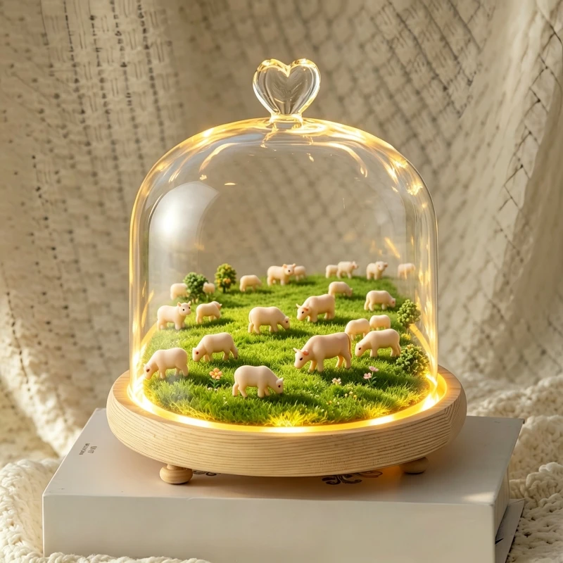 15*15cm Heart Top Transparent Glass Dome Creative Small Figurine Dust Cover Wedding Live Prop DIY Friend Birthday Favor Gift