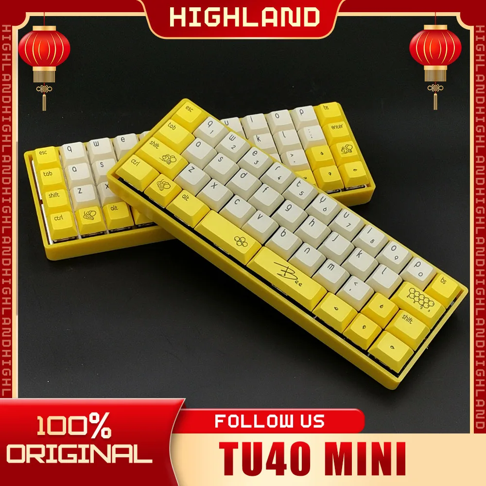 

Комплект мини-механической клавиатуры Tu40, 42 клавиши, комплект игровой клавиатуры с разделенным пространством и подсветкой, горячая замена, индивидуальный компьютерный аксессуар, подарок