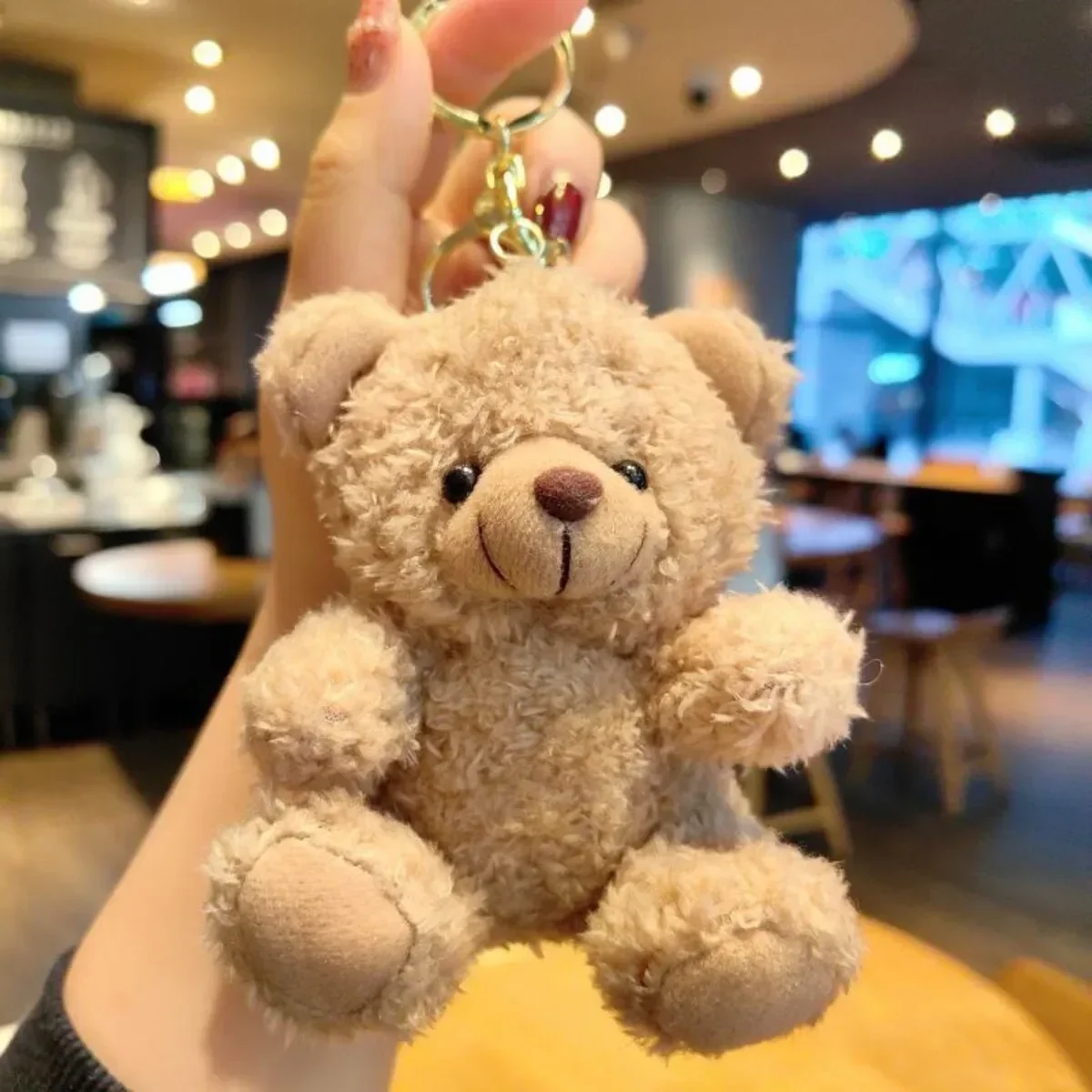 Cute 3D Plush Bear Keychain Fluffy Doll