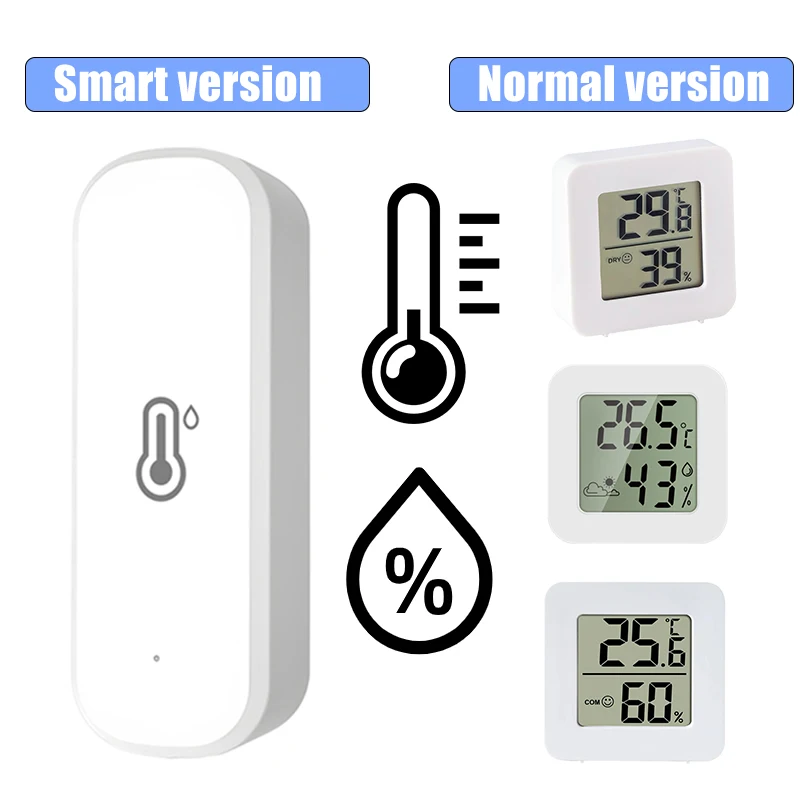 

Indoor WiFi Temperature and Humidity Sensor Tuya Smart Home Humidity Sensor Smart Life App Monitoring For Alexa Google Voice