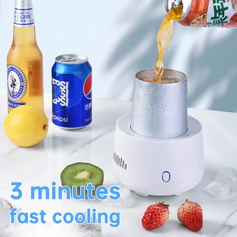 

New Beverage Fast Cooler Cup Electric Beer Bottle Can Water Soda Drinks Cooling Mug In-vehicle Office Home