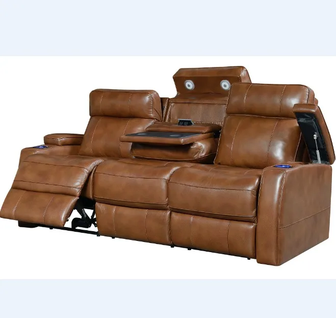 Modern electric living room leather sofa recliner 1+2+3