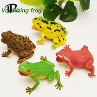 Spoof Toy Simulation Frog Model Animal Toy Toad Tricky Scary Squeeze Sound Frog Toys for Kids Hobby Collection Toys