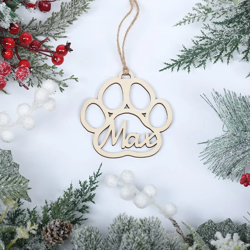 Custom Wooden Christmas Ball Personalized Christmas Ornaments Christmas Tree Decorations with Name Christmas Gift Tags