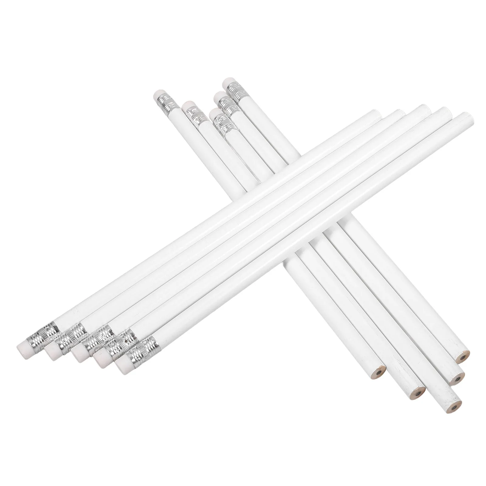 

10pcs HB Pencils Unsharpened Eraser for Calligraphy Marking Woodworking School Office Supplies Carpenter Bulk pencils