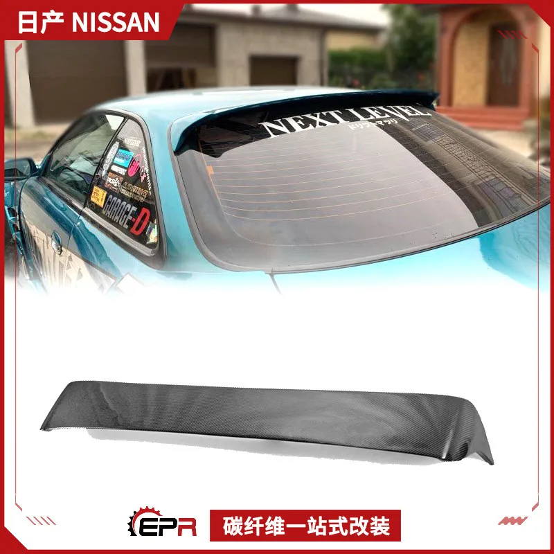 

Suitable for Nissan Silvia S14 carbon fiber tail modification, spoiler fixed wind top wing, rear window fixed wind pressure wing