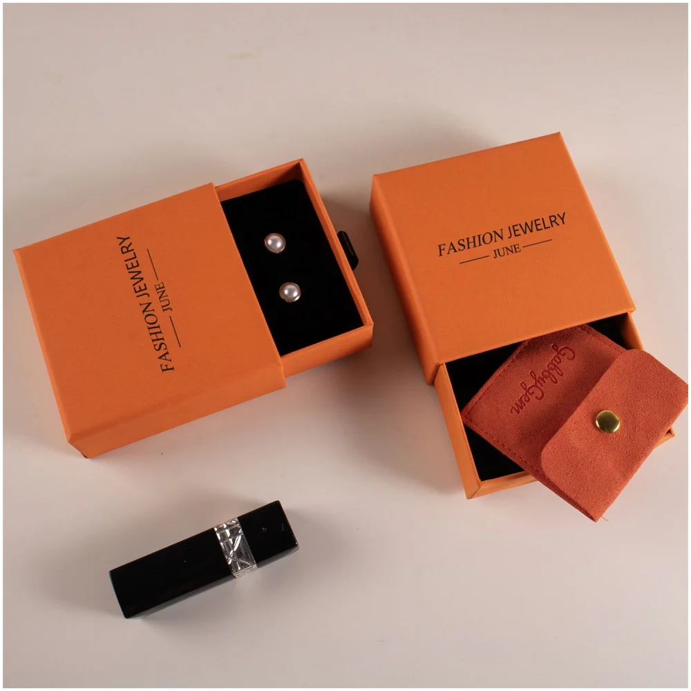 

50Pack Portable Jewelry Storage Box Personalization Logo Travel Organizer Jewellry Case With Snap Bag Earrings Necklace Ring Org