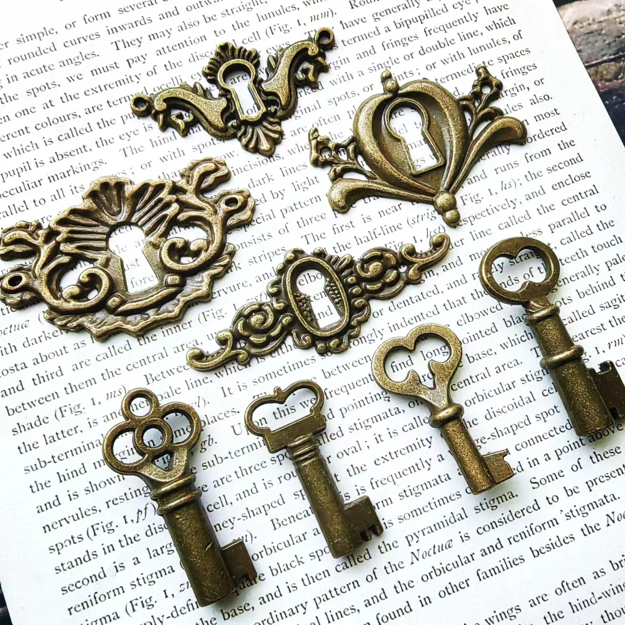 

Keys and Keyholes Retro Metal Accessories Junk Journal Scrapbook