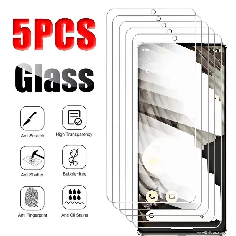 5/3/1 Pcs Tempered Glass Screen Protector for Google Pixel 9 Xl 6 7 8 PRO HD Transparent Fingerprint Anti-scratch Glass Film