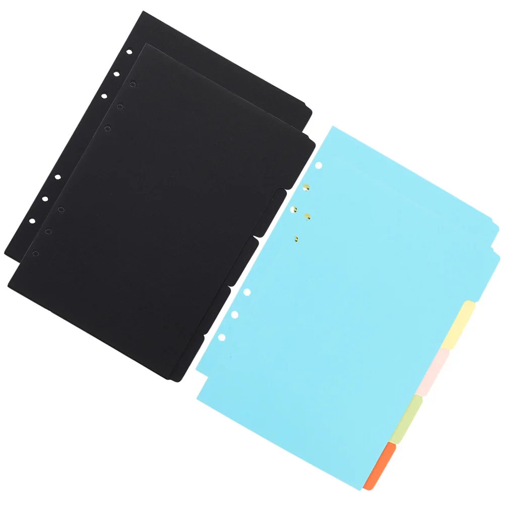 

4 Sets A6 Index Dividers Black Colorful Notebook Page Markers Stable Material Journal Tabs Binder Classified Labels Punched