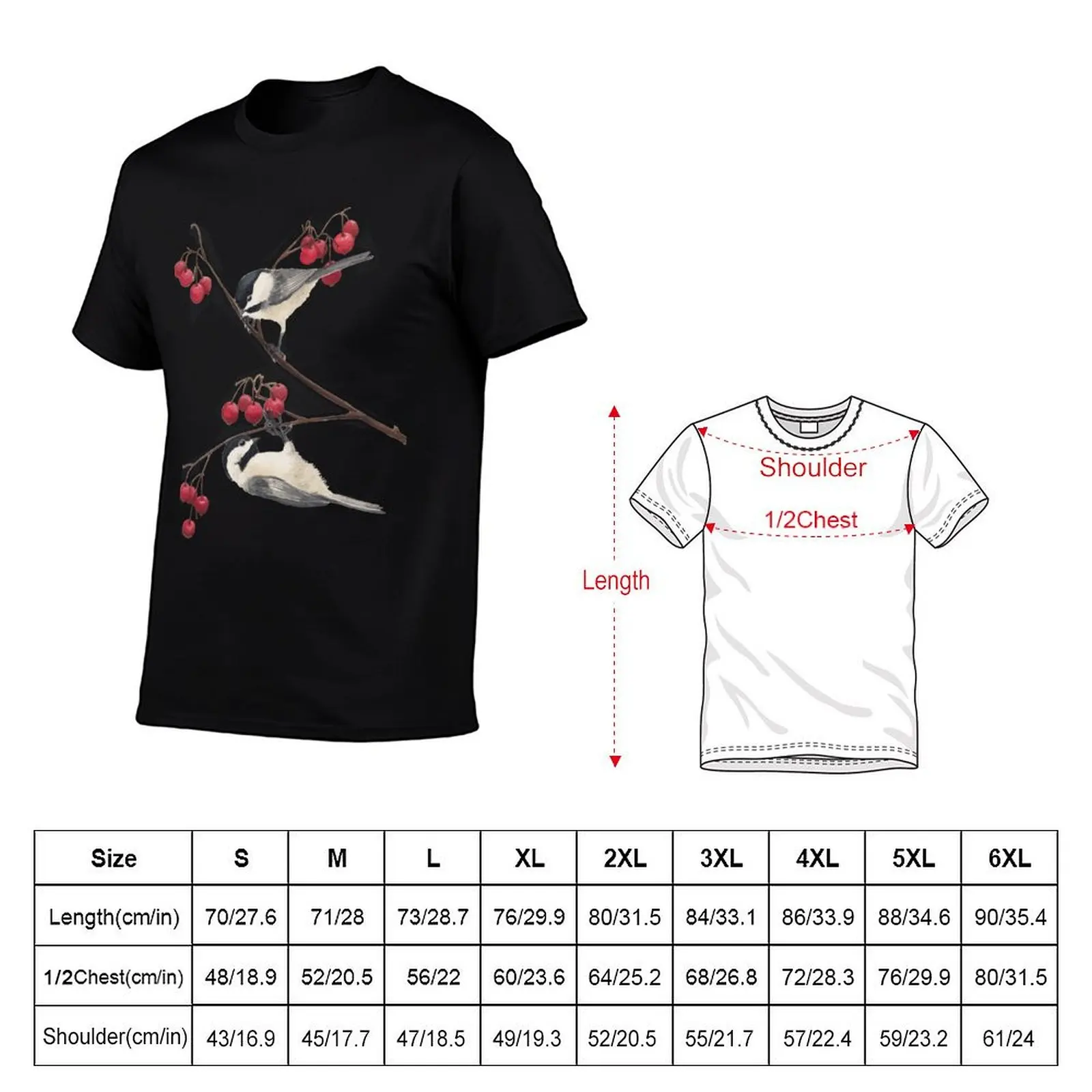 Black Capped Chickadee Provider T-Shirt Street Art Print Tee Shirt