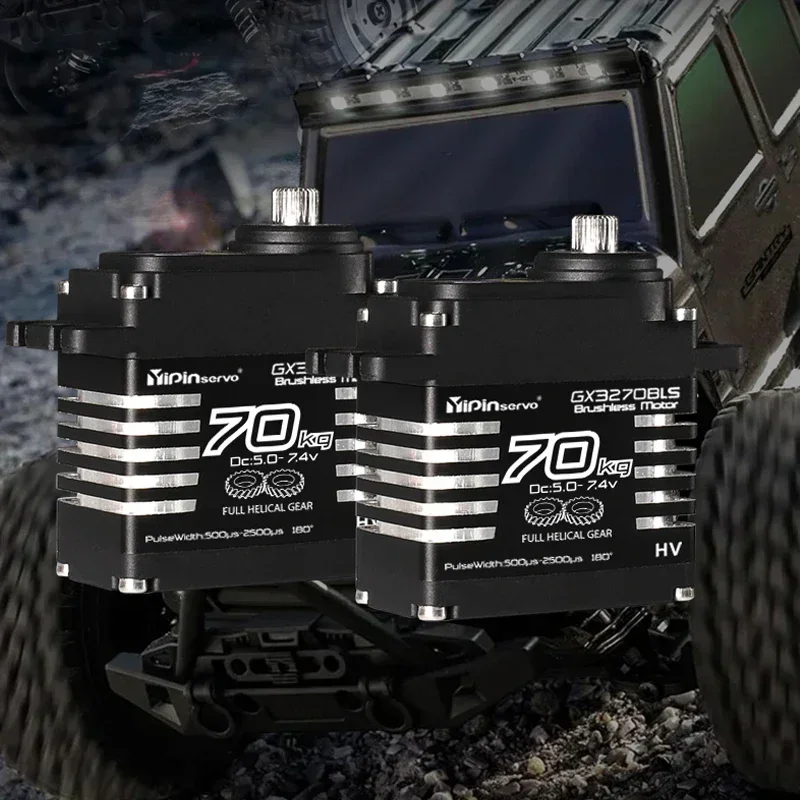 70KG High Torque Servo GX3270BLS Digital RC Servo Metal Gear  Brushless Motor Black 180/270/357/360 Degree For 1/10 1/12 Car