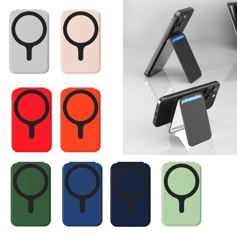 

Магнитный кошелек для телефона с простым извлечением карт, двойной магнитный держатель, компактный держатель магнитных карт для