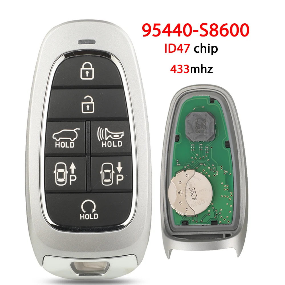 

jingyuqin 433Mhz FCC：95440-S8600 47 Chip 7 Buttons Smart Remote Keyless Key For Hyundai Palisade 2022+ OEM Europe Market