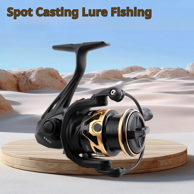 Teben Fixed-Point Lure Spinning Reel Aluminum Spool 5.2:1 7+1bb Ceramic Line Guide Interchangeable Handle Outdoor Fishing Tackle