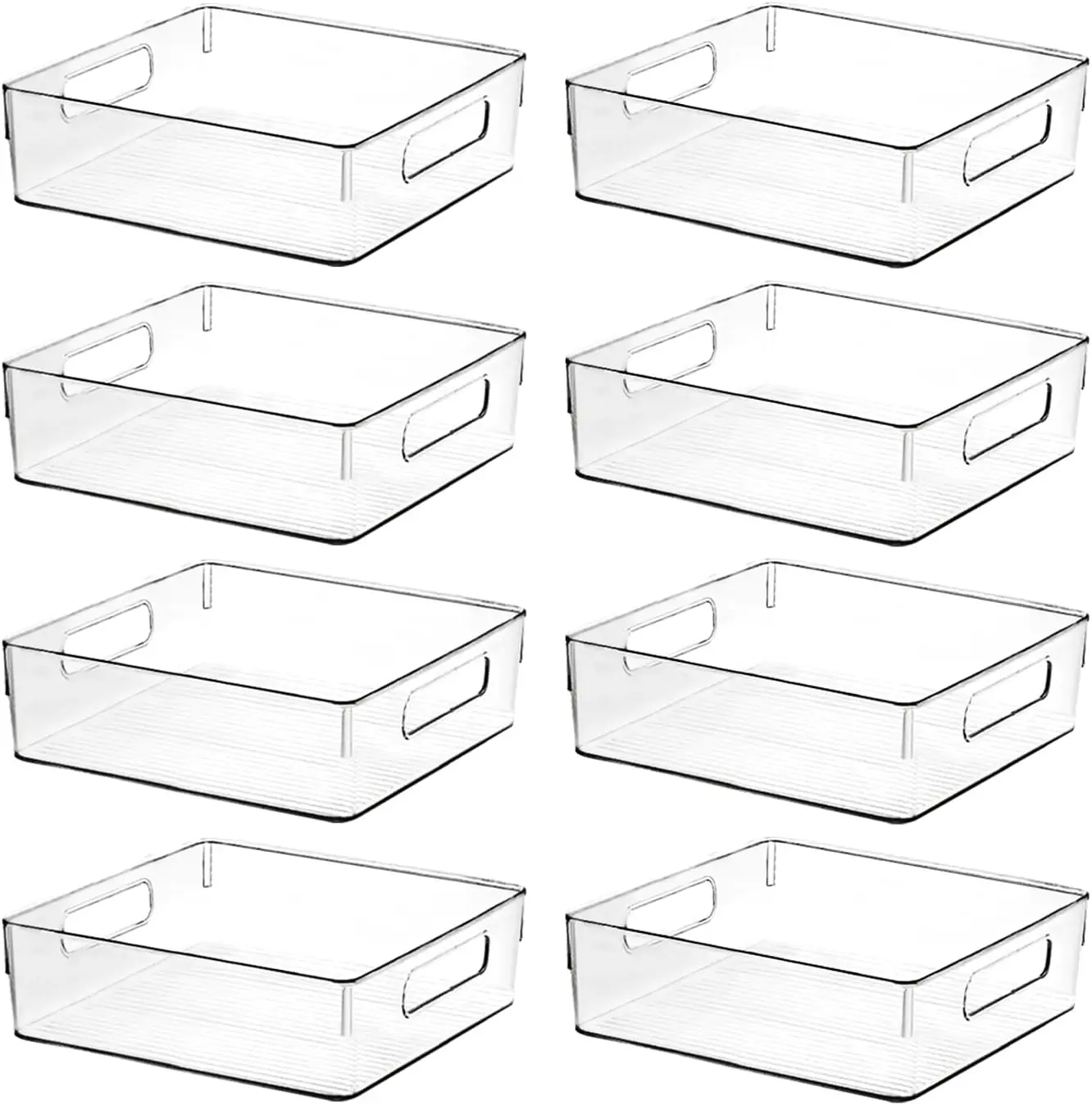 

Clear Plastic Storage Bins for Kitchen Pantry Fridge Organization, Stackable Bins for Home