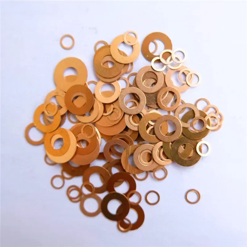 50 PCS Copper Flat Gasket Bearing Gasket DIY Folding Knife Accessories Phosphor Copper Gasket Brass Washer 25-30HRC