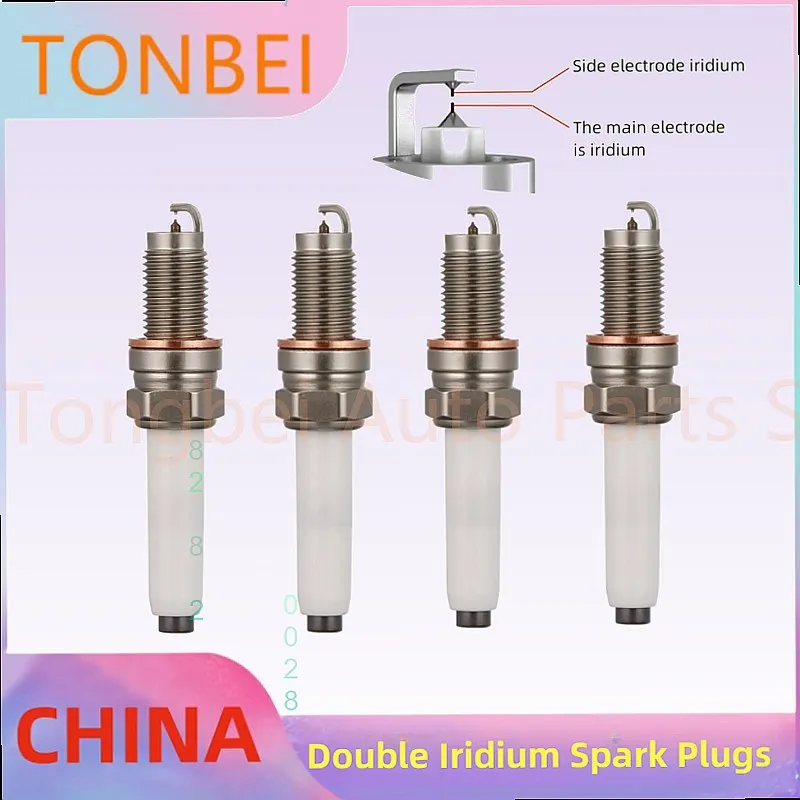 Double Iridium Spark Plug C08 for VW Scirocco Polo Passat Sharan 04E905601 04E905612