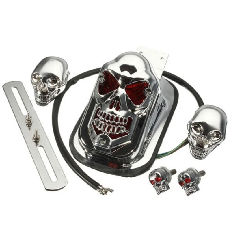 Resurrect Your Motorcycle Skull Motorcycle Integrated Taillight With Turn Signal Rear Brake Light Motorcycle Accessory