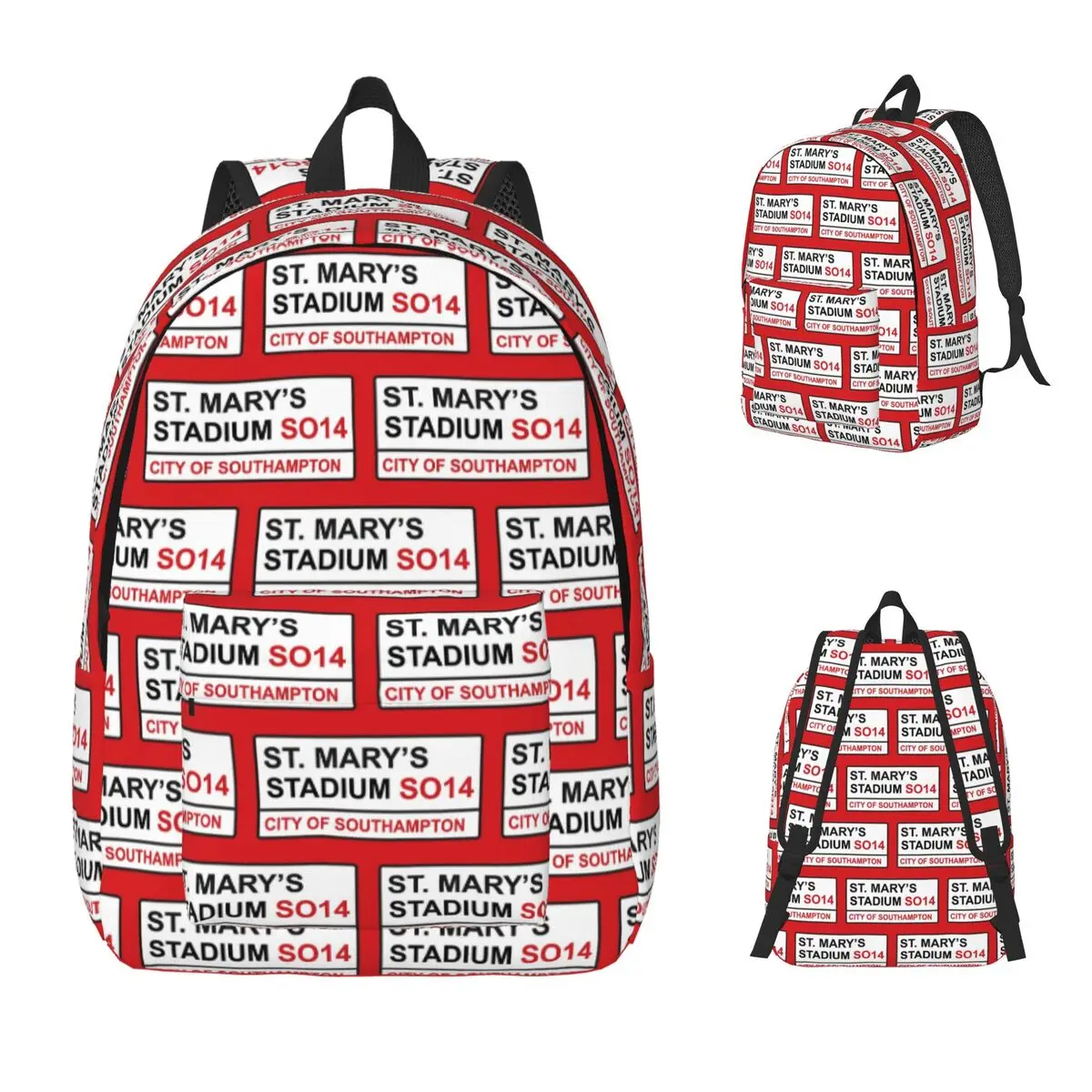 Southampton Football Team St. Mary's Stadium Street Sign Backpack Daypack BookBag School Bag Shoulder Bags for Men Women