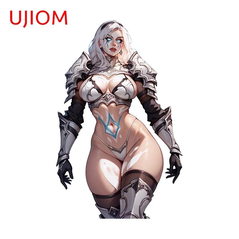UJIOM Seductive Female Knight Big Chest Wall Sticker Personality Amusing Occlusion Scratch PVC Decal Suitable For Smooth Surface