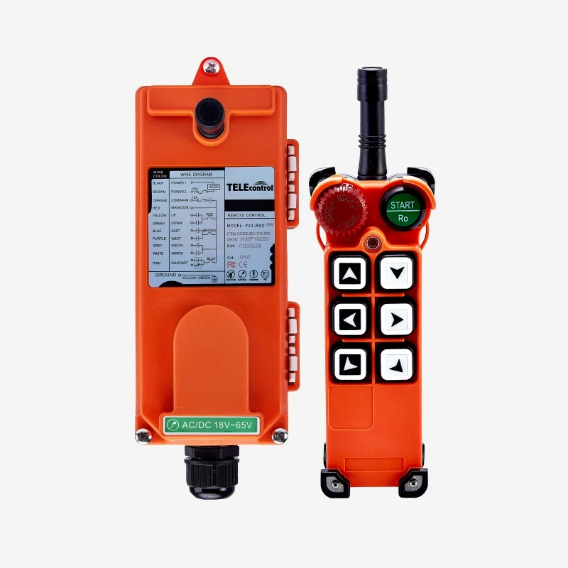 Telecontrol F21-E1 6 Way RC Industrial Wireless Radio Remote Control F21E1 for Hoist Overhead EOT Crane Controller Switch