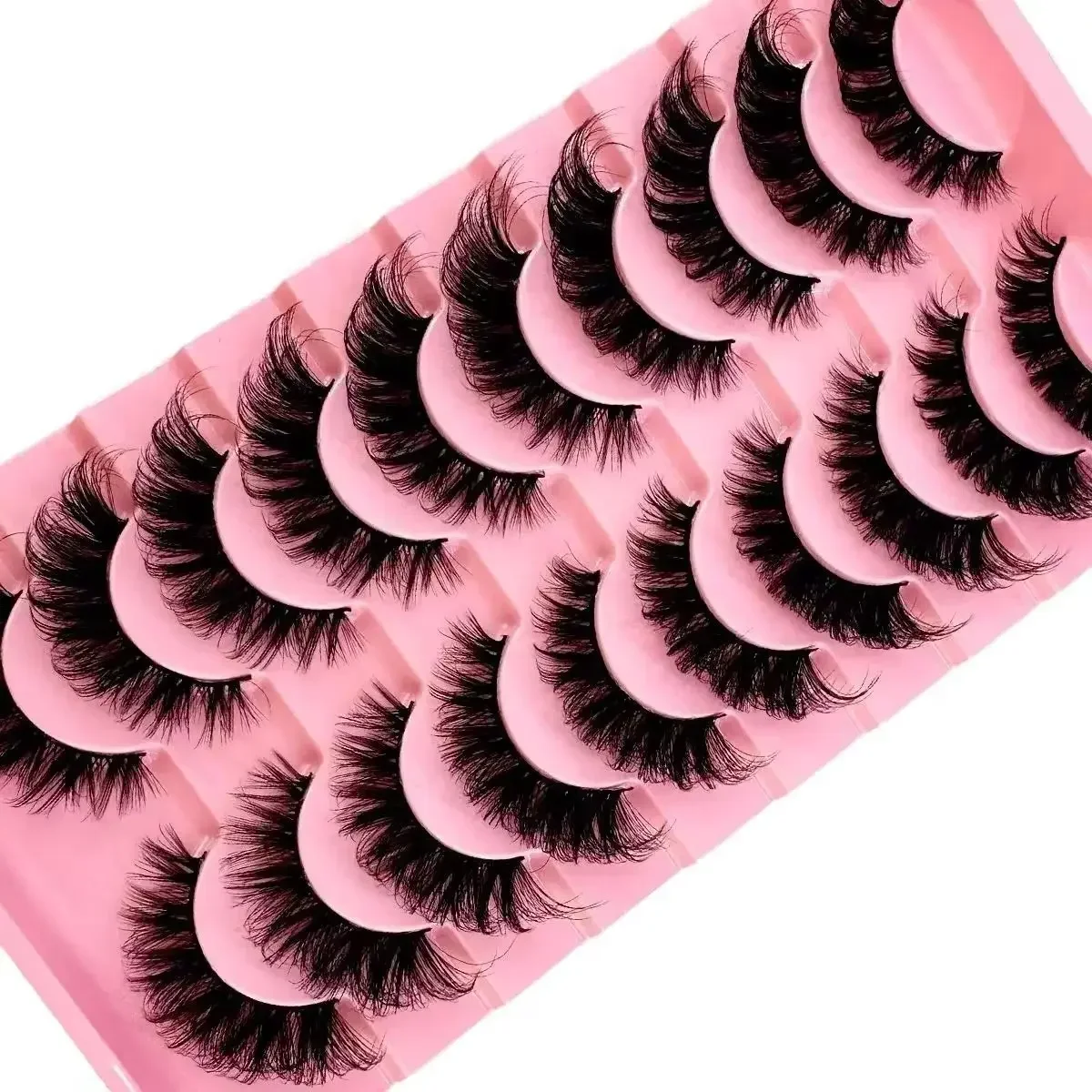 AMSDCN New 9D Faux Mink 10Pairs Fluffy False Eyelashes Naturally Soft & Thick  Eyelashes Enhance Eye Makeup