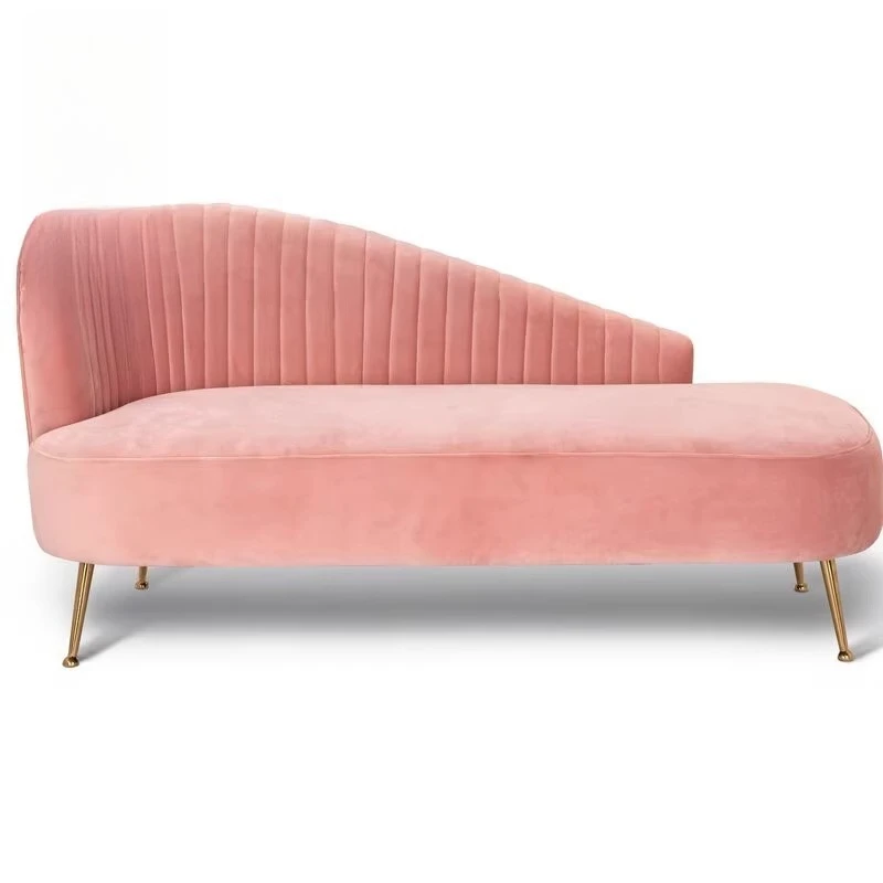 Simple, modern and fashionable flannel velvet chaise longue Nordic light luxury homestay living room bedroom recliner