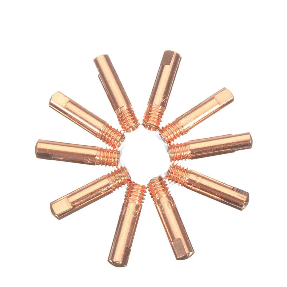 

Set of 10 Copper Contact Tips 0 031 0 8mm for For Mig Welding Torch Compatible with For 15AK MB15 Welding Torches