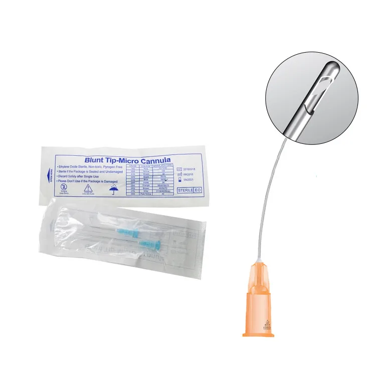 Top Sale Blunt Cannula For Filler Injection 18G 20G 21G 22G 23G 25G 27G 30G Uric Acid Facial Filling Nose Slight Blunt