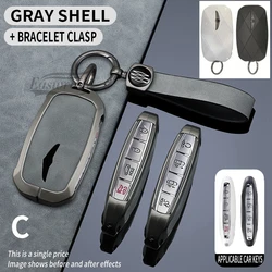 Car Zinc Alloy Key Case Cover Holder For Hyundai Genesis G90 G70 G80 EQ900 GV60 6/7/8 Buttons Key Protective Shell Decoration