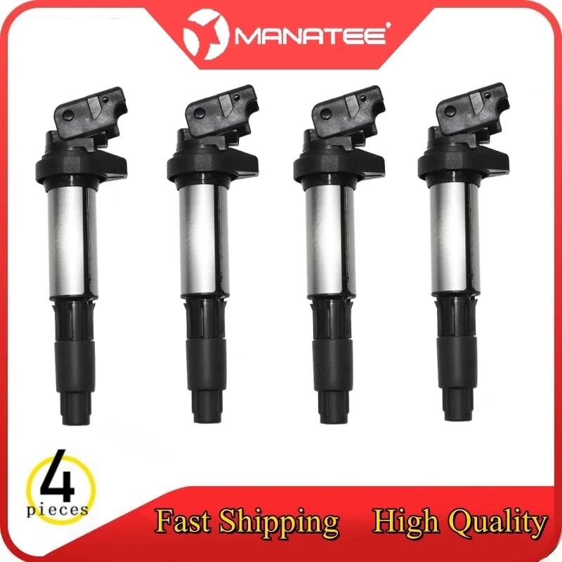 4PCS Auto Ignition Coil for BMW 316Ti 318Ci 325Ci 520i 525i 530i 730Li 745Li X3 2.5i xDrive X5 12137551260 12131712219 2005 2006