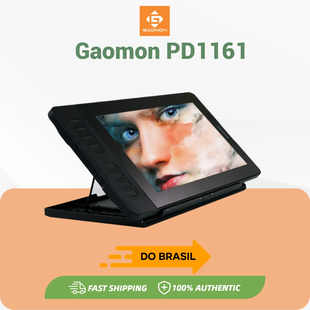 Mesa Digitalizadora GAOMON PD1161 IPS HD Tela para Desenho Gráfico Monitor Digital para Tablet com 8 teclas de atalho e Caneta d