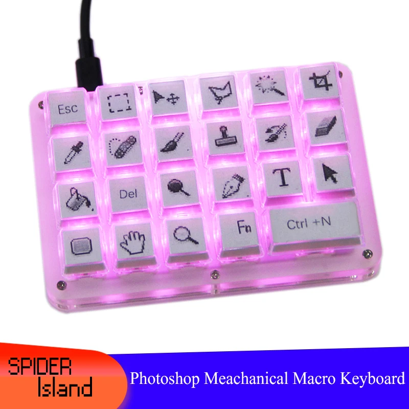 Ps Keyboard RGB Backlight New Macro Mechanical Type C USB Designer Photoshop edit Keycap Mx Switch