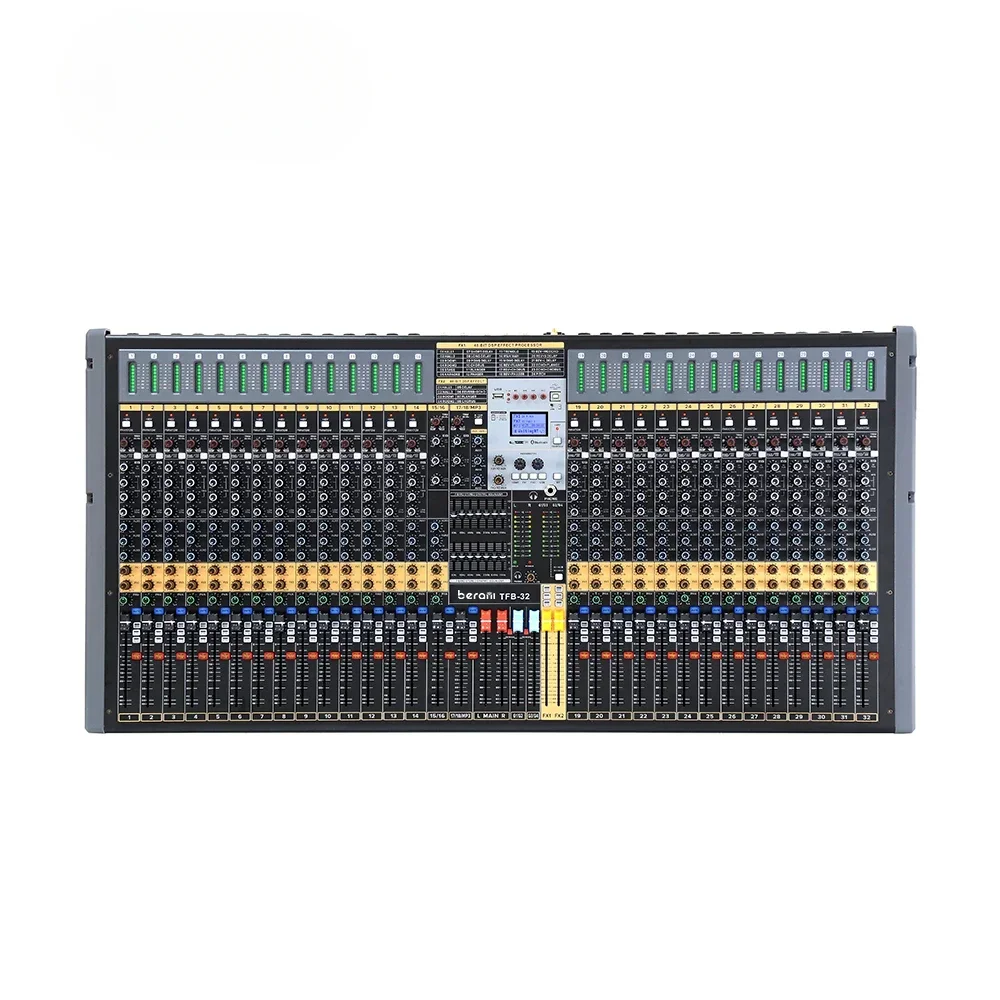 TFB-32 Professional 48V Digital Audio Mixer 32-Channel Effects MP3 Recording Interface Noise Cancelling Sound Card New Product