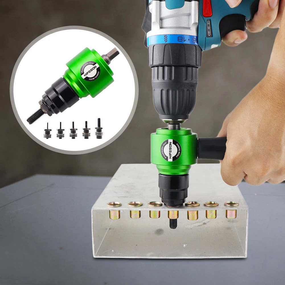 

Electric Rivet Gun Self-Lock Insert Nut Pull Riveting Tool Aluminum Alloy Replacement Parts for Electric Drill Supplies