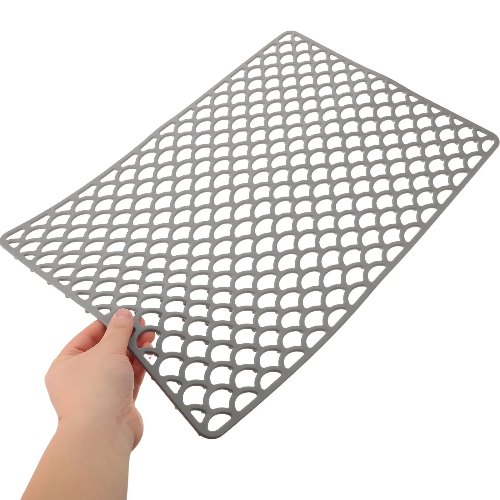 Silicone Grid Kitchen Sink Mat Heat Resistant Bottom Protector for Farmhouse Porcelain Sink Non-Slip Sink Liner Protection Pad