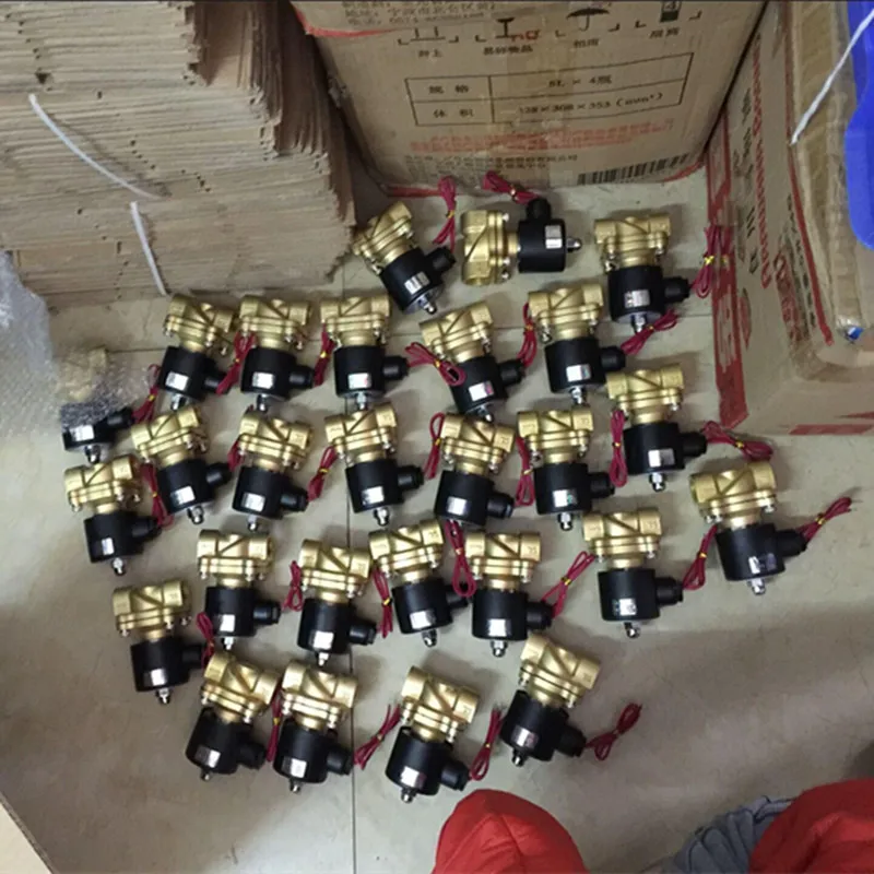 1/4 Inch Electric Brass Gas Solenoid Valve 2 Way Pneumatic Gas Valve Lpg / Ng Normally Closed Valve