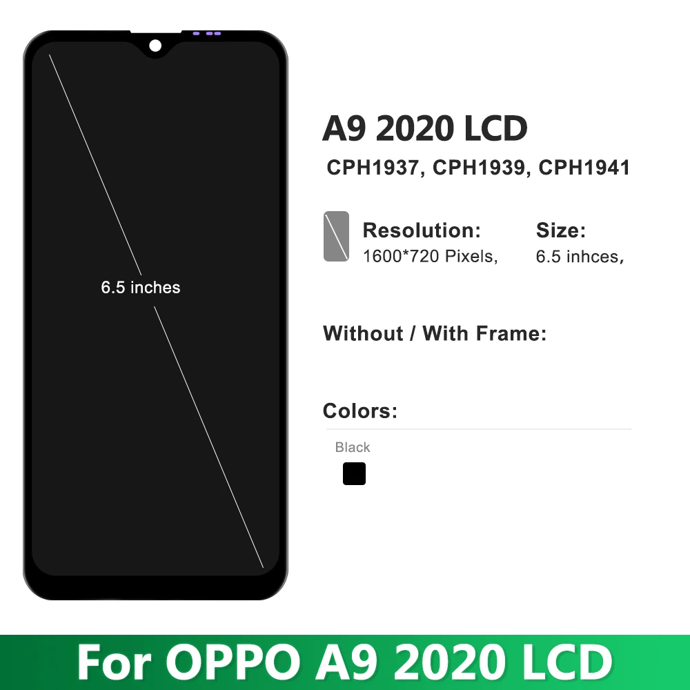 6.5\'\' For Oppo A9 2020 Lcd Display Touch Screen Digitizer Parts for Oppo A11X CPH1937 CPH1939 CPH1941 Replacement Display Screen