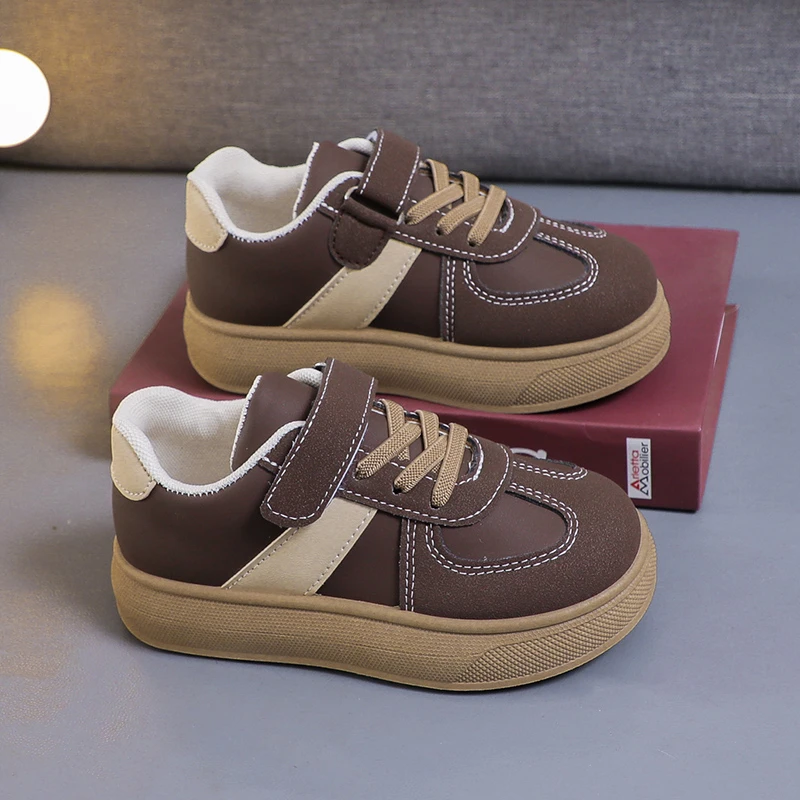 

PU Leather Sport Shoes For Children Trend Fashion Kid's Sneakers Anti-slippery Boy's Girl's Running Shoes Casual Footwear