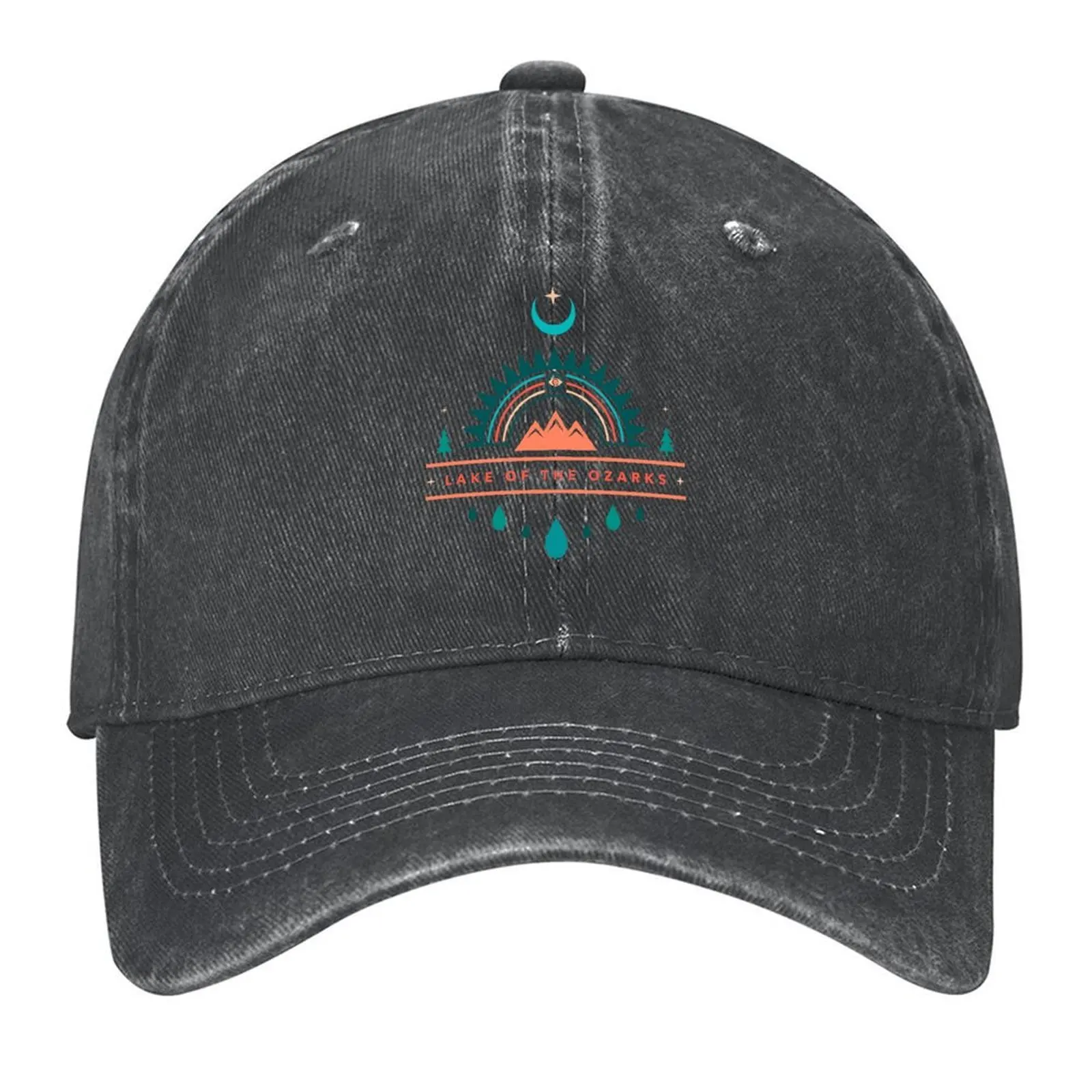 

LAKE OF THE OZARKS boho rainbow moon Baseball Cap Golf Hat New In Hat Vintage Fishing cap Girl'S Hats Men's