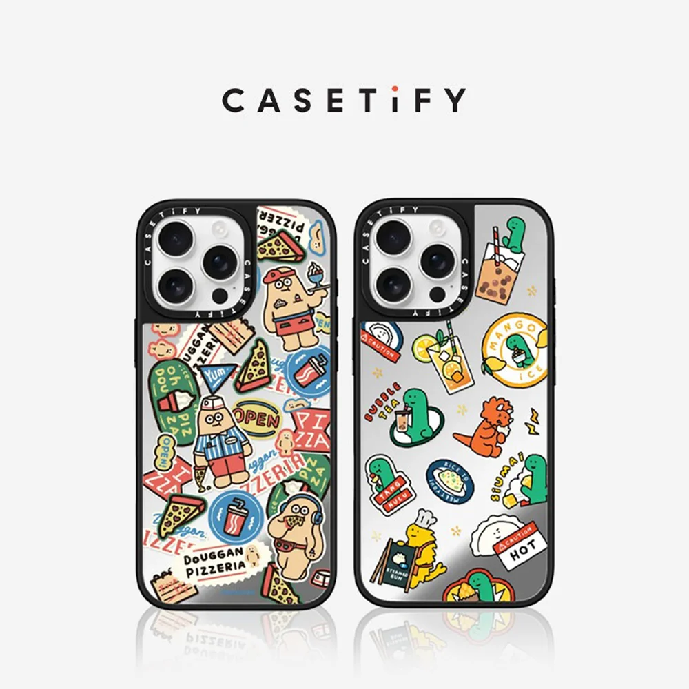Coque magnétique antichute CASETiFY Joguman·mouggan Stickers Series pour iPhone 13 14 15 16 17 Pro Max Air Plus – Housse de protection