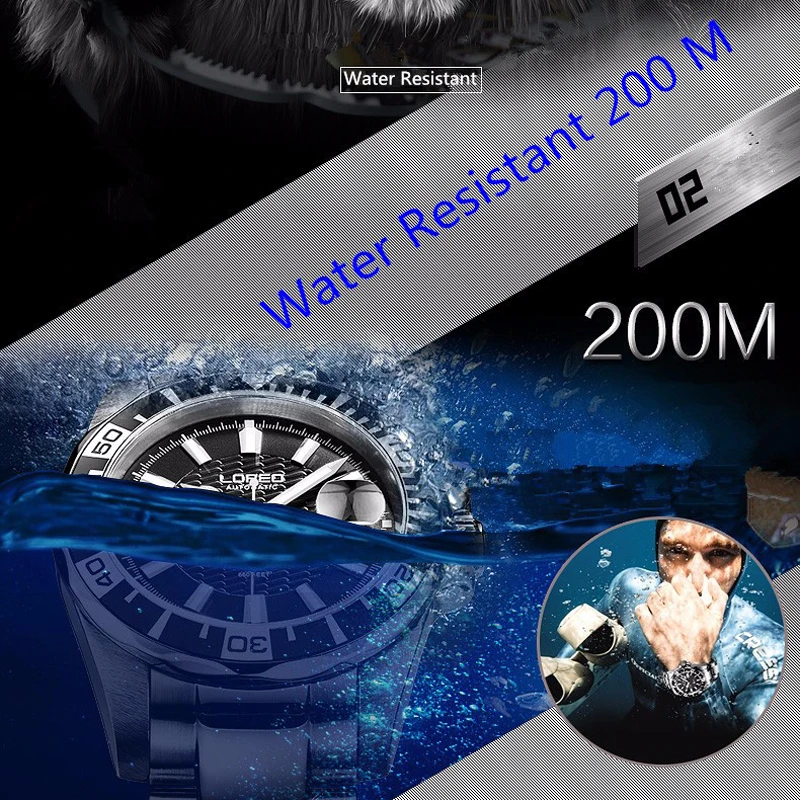LOREO Diving Series Automatic - đánh giá và giá Waterproof Diving Watch
