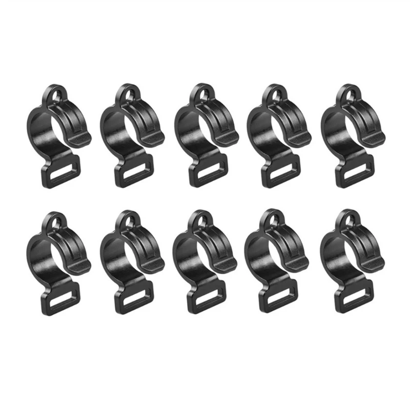 10Pcs Tent Clip Wind Rope Clamp Tent Hooks for Lanyards Clip Clasp, Basic Buckle Lanyard Hooks for Hanging Black